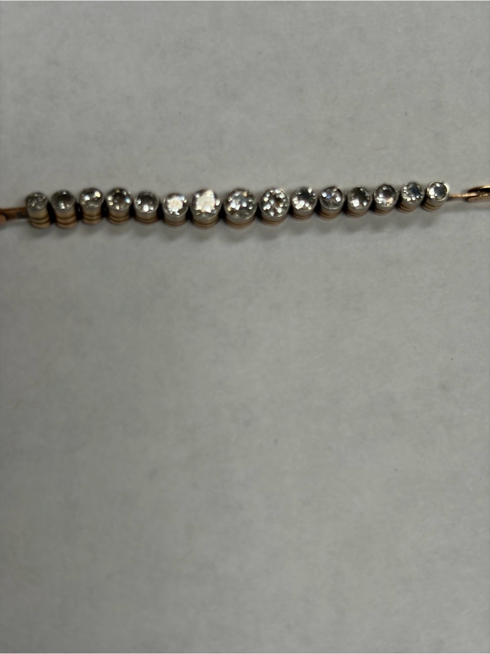 Diamond and gold antique station bracelet - Picture 10 of 16